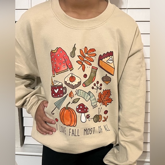 I Love Fall Most Of All Crewneck Sweater - Picture 3 of 4